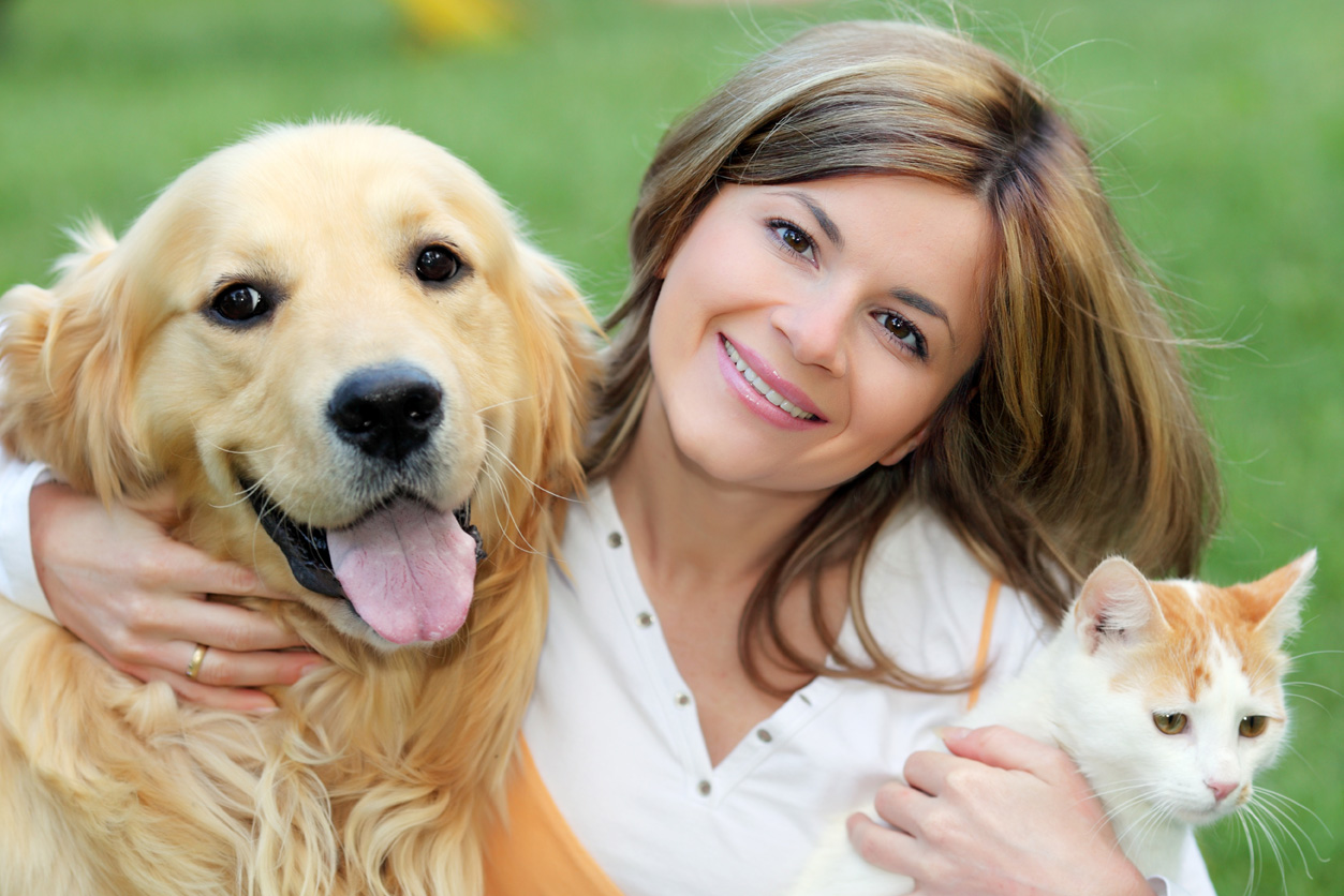 Dog and woman